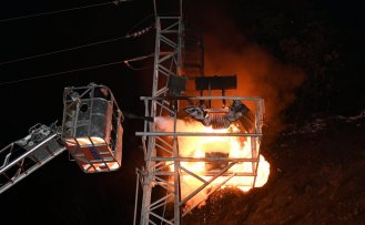 Bolu'da trafoda çıkan yangın söndürüldü