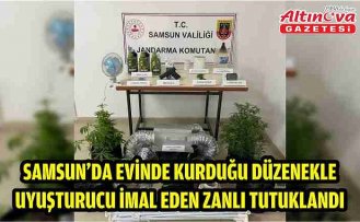 Samsun'da evinde kurduğu düzenekle uyuşturucu imal eden zanlı tutuklandı