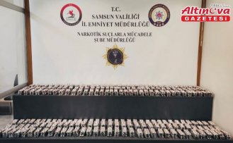 Samsun'da bir depoda 20 bin 96 sentetik ecza hapı ele geçirildi