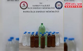 Bafra'da 23 şişe sahte alkol ele geçirildi