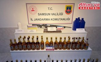 Bafra'da yılbaşı öncesi kaçak içki operasyonunda 1 kişi yakalandı