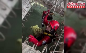 Trabzon'da 7 metrelik çukura düşen köpeği AKUT ekipleri kurtardı