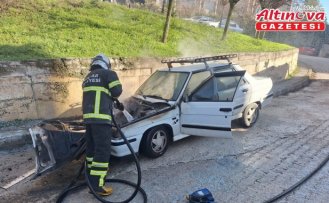 Tokat'ta otomobilde çıkan yangın söndürüldü