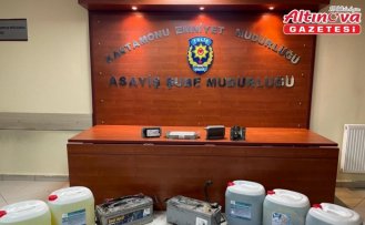 Kastamonu'da iş makinesinin mazotunu ve parçalarını çalan 2 zanlı yakalandı