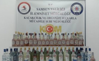 Samsun'da gümrük kaçağı içki operasyonu