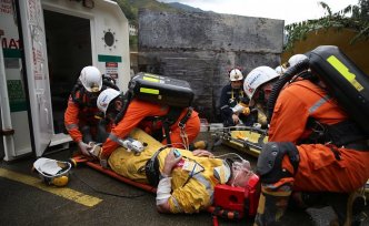 Rize'de maden sahasında yangın söndürme ve arama kurtarma tatbikatı gerçekleştirildi