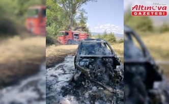 Çorum'da yanan cip kullanılamaz hale geldi