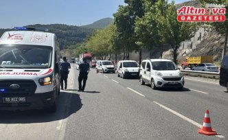 Samsun'da devrilen motosikletin sürücüsü yaralandı