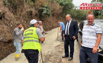 Salıpazarı Belediye Başkanı Karaca, yol çalışmalarını yerinde inceledi