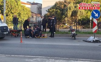 Bafra'da devrilen motosikletin sürücüsü yaralandı