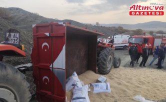 Çorum'da traktörün devrilmesi sonucu 1 kişi yaralandı