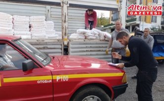 Eynesil'de çiftçilere tarım kireci tedarik edildi