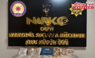 Ordu'da otomobilin kapılarına gizlenmiş 25 kilo 200 gram sentetik uyuşturucu ele geçirildi