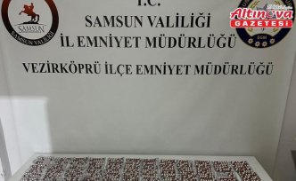 Samsun'da bir araçta 1308 sentetik uyuşturucu hap bulundu