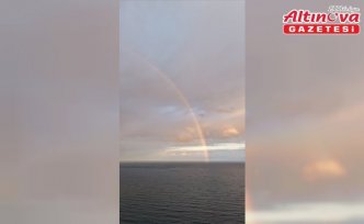 Alaçam'da gökkuşağı oluştu