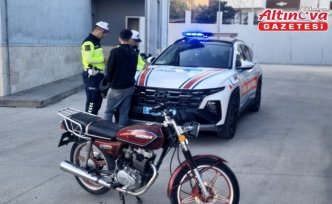 Sinop'ta trafiği tehlikeye düşüren motosiklet sürücüsüne 5 bin 146 lira ceza verildi
