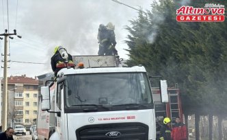 Bolu'da yol süpürme aracında çıkan yangın söndürüldü