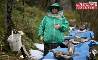 Kadın arıcı ata mesleğini 45 yıldır sürdürüyor