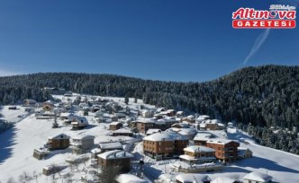 Karla kaplanan Kulakkaya Yaylası eşsiz manzarasıyla havadan görüntülendi