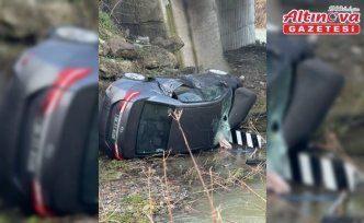 Zonguldak'ta kaza sonrası dereye düşen otomobilin sürücüsü yaralandı