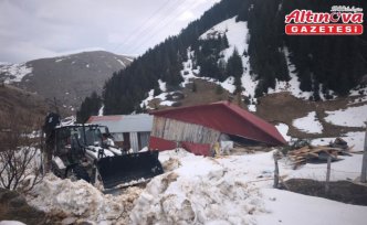 Ordu'da çığ düşmesi sonucu bir ev kullanılamaz hale geldi