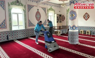 Vezirköprü'de ramazan öncesi camilerde temizlik çalışması yapıldı