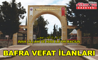 Bafra vefat İlanları