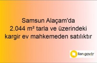 Samsun Alaçam'da 2.044 m² tarla ve üzerindeki kargir ev mahkemeden satılıktır