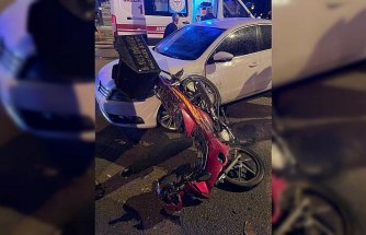 Alaçam'da otomobille çarpışan motosikletin sürücüsü yaralandı