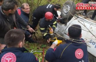 Ordu'da uçuruma devrilen kamyonetteki 3 kişi yaralandı