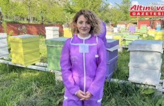 Kadın arıcı 2 kovanla başladığı arıcılıkta bu yıl yaklaşık 1,5 ton bal bekliyor