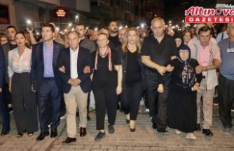 Trabzon'da eşi tarafından öldürülen Sinem Somun için yürüyüş düzenlendi