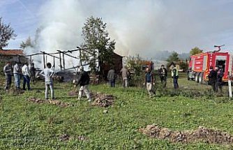 Karabük'te çıkan yangında 36 arı kovanı zarar gördü