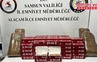 Alaçam'da düzenlenen operasyonda 19 kilo kaçak tütün ele geçildi