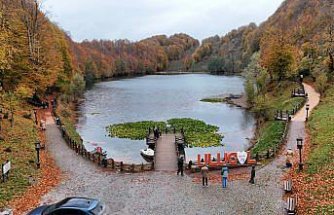 Ordu'daki Ulugöl Tabiat Parkı sonbahar renklerine büründü