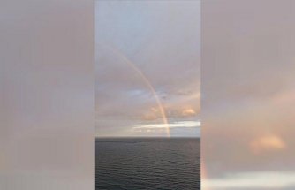 Alaçam'da gökkuşağı oluştu