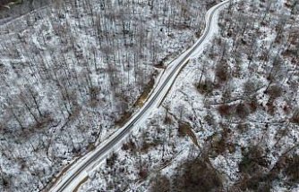 Sinop'ta kar yağışı sonrası ormanlık alanlar dronla görüntülendi