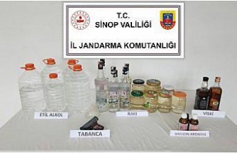 Sinop'ta sahte içki operasyonunda 3 kişi yakalandı