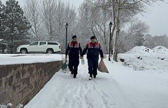 Yozgat'ta jandarma ekipleri yaban hayvanları için doğaya yem bıraktı