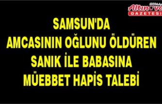 Samsun'da amcasının oğlunu öldüren sanık ile babasına müebbet hapis talebi