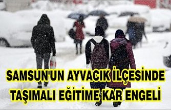Samsun'un Ayvacık ilçesinde taşımalı eğitime kar engeli