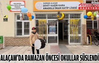 Alaçam'da ramazan öncesi okullar süslendi