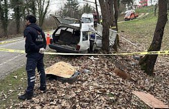 Karabük'te ağaca çarpan otomobildeki 1 kişi öldü, 2 kişi yaralandı