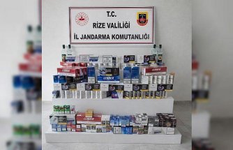 Rize'de kaçak içki ve sigara operasyonu
