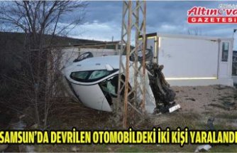 Samsun'da devrilen otomobildeki iki kişi yaralandı