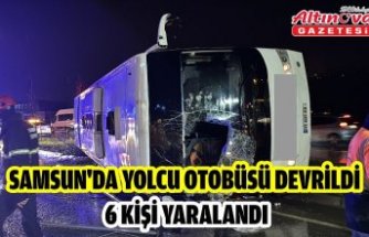 Samsun'da yolcu otobüsü devrildi, 6 kişi yaralandı