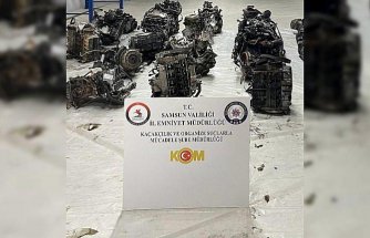 Samsun'da 13 gümrük kaçağı otomobil motoru ele geçirildi