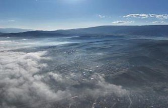 Tokat'ta oluşan sis dronla görüntülendi