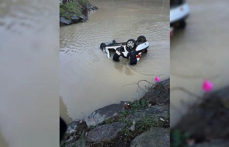 Trabzon'da göle devrilen otomobilin sürücüsü yaralandı