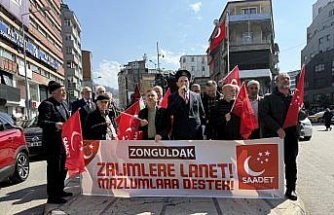 İsrail'in Mescid-i Aksa'yı ibadete kapatması Zonguldak'ta protesto edildi